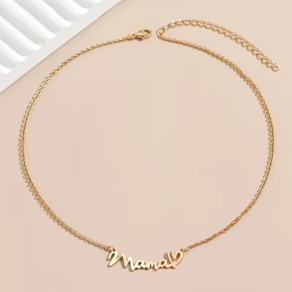 Custom Mama Necklace – Elegant Script Name Necklace for Mothers by Bazinco