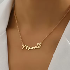 Custom Mama Necklace – Elegant Script Name Necklace for Mothers by Bazinco