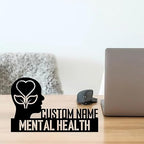 Bazinco Mind Silhouette Personalized Mental Health Name Plate | Custom Therapist Office Desk Sign