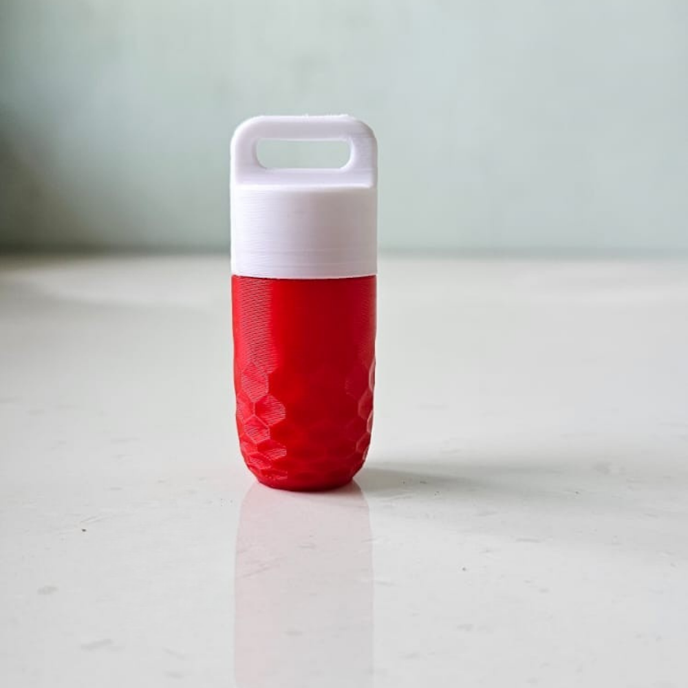 Bazinco Travel Pill Case Keychain Capsule | Portable Waterproof Tablet Holder Mini Container with Key Ring