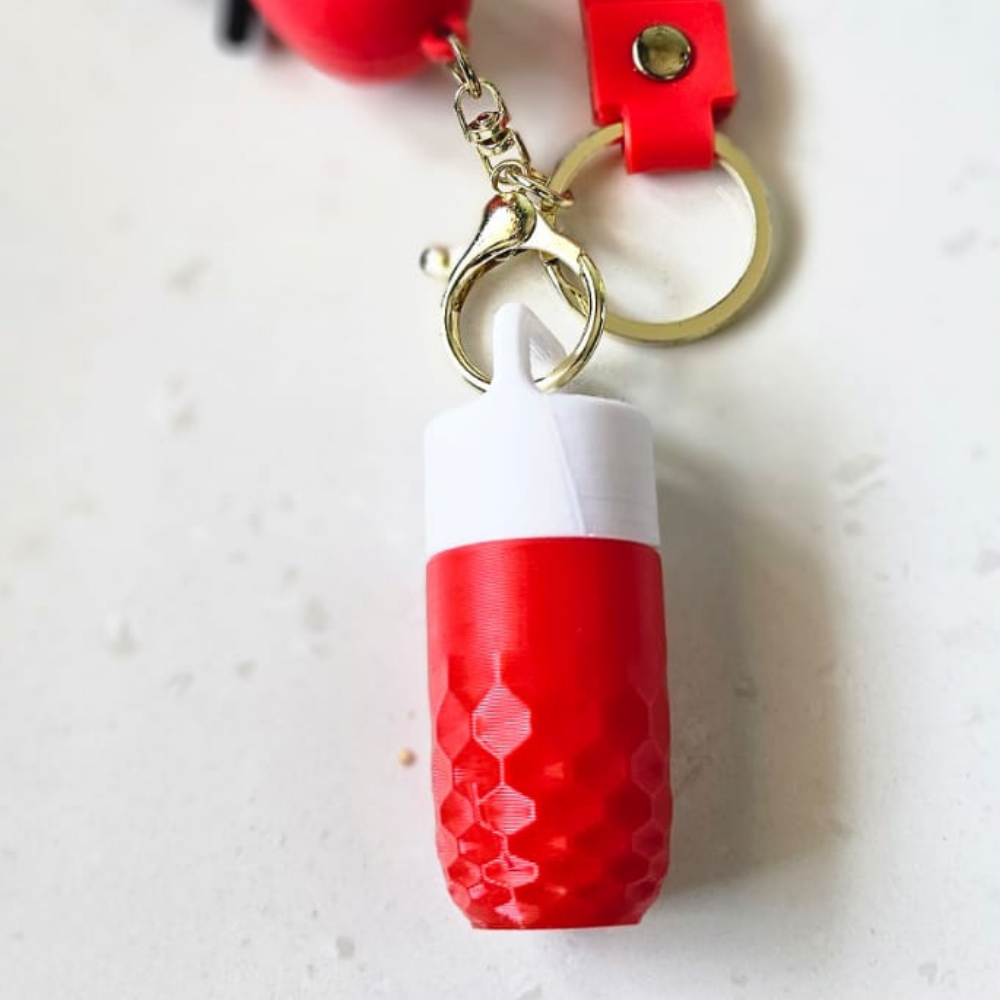 Bazinco Travel Pill Case Keychain Capsule | Portable Waterproof Tablet Holder Mini Container with Key Ring