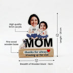 Bazinco Personalized Mom and Daughter Caricature Gift | Custom Acrylic Photo Stand for Mother | Birthday, Mother's Day & Appreciation Gift