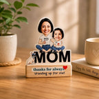 Bazinco Personalized Mom and Daughter Caricature Gift | Custom Acrylic Photo Stand for Mother | Birthday, Mother's Day & Appreciation Gift