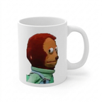 Bazinco Awkward Side Eye Monkey Meme Ceramic Coffee Mug | Funny Reaction Meme Coffee Cup | Premium Printed Ceramic Mug | Novelty Gift | 325 ml