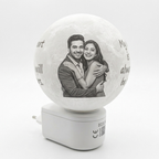 Bazinco Plug-in Moon Lamp with Photo – Personalized LED Night Light for Couples