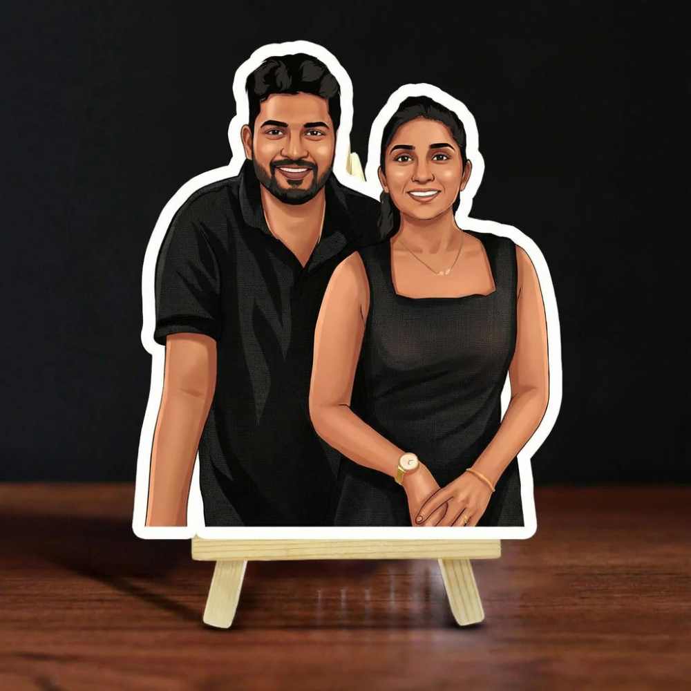 Personalised couple caricature

Custom modern couple caricature

Custom digital art couple gift

Unique wedding gift for couple

Romantic personalised gift for couples

Bazinco modern couple caricature

