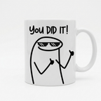 Bazinco You Did It Funny Motivational Mug | Inspirational Ceramic Coffee Mug | Positive Quote Coffee Cup | Office Desk Gift | 325 ml