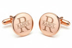 Bazinco Engraved Initial Cufflink Set – Personalized Formal Accessories for Men