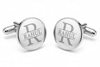 Bazinco Engraved Initial Cufflink Set – Personalized Formal Accessories for Men