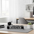 Bazinco Personalized Magician Name Plate – Custom Magic Hat Desk Nameplate for Magicians