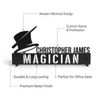 Bazinco Personalized Magician Name Plate – Custom Magic Hat Desk Nameplate for Magicians