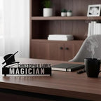 Bazinco Personalized Magician Name Plate – Custom Magic Hat Desk Nameplate for Magicians