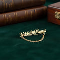 Bazinco Personalized Name Lapel Pin with Chain | Custom Signature Brooch for Blazer & Suit