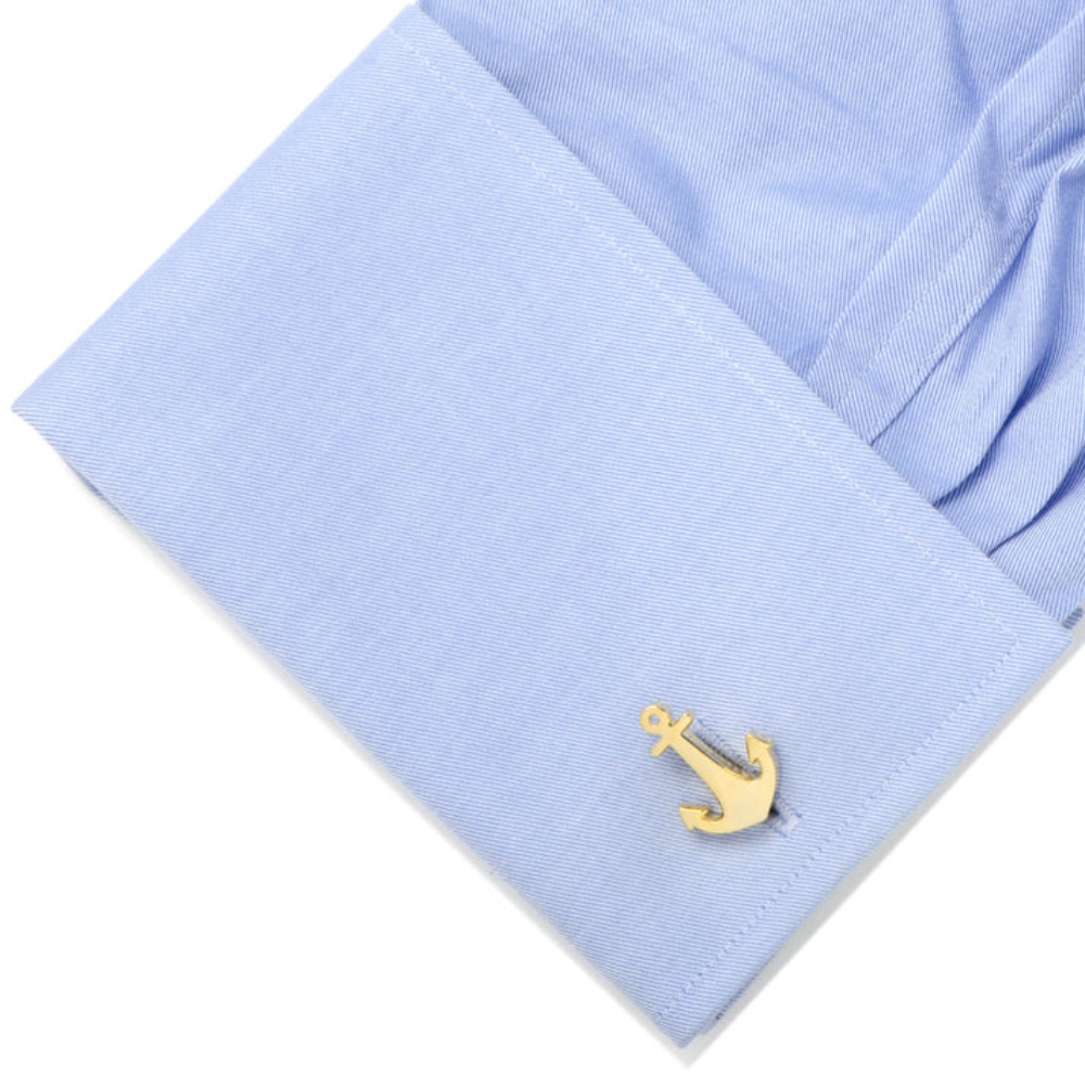 Bazinco Anchor Cufflinks for Men – Nautical Anchor Cuff Links for Formal Wear