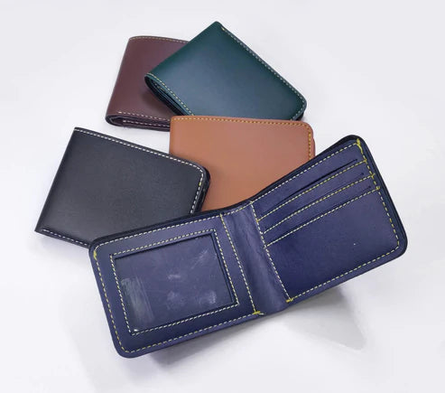 Bazinco Custom Name Wallet for Men Navy Blue | Luxury Personalized Bi Fold Leather Wallet