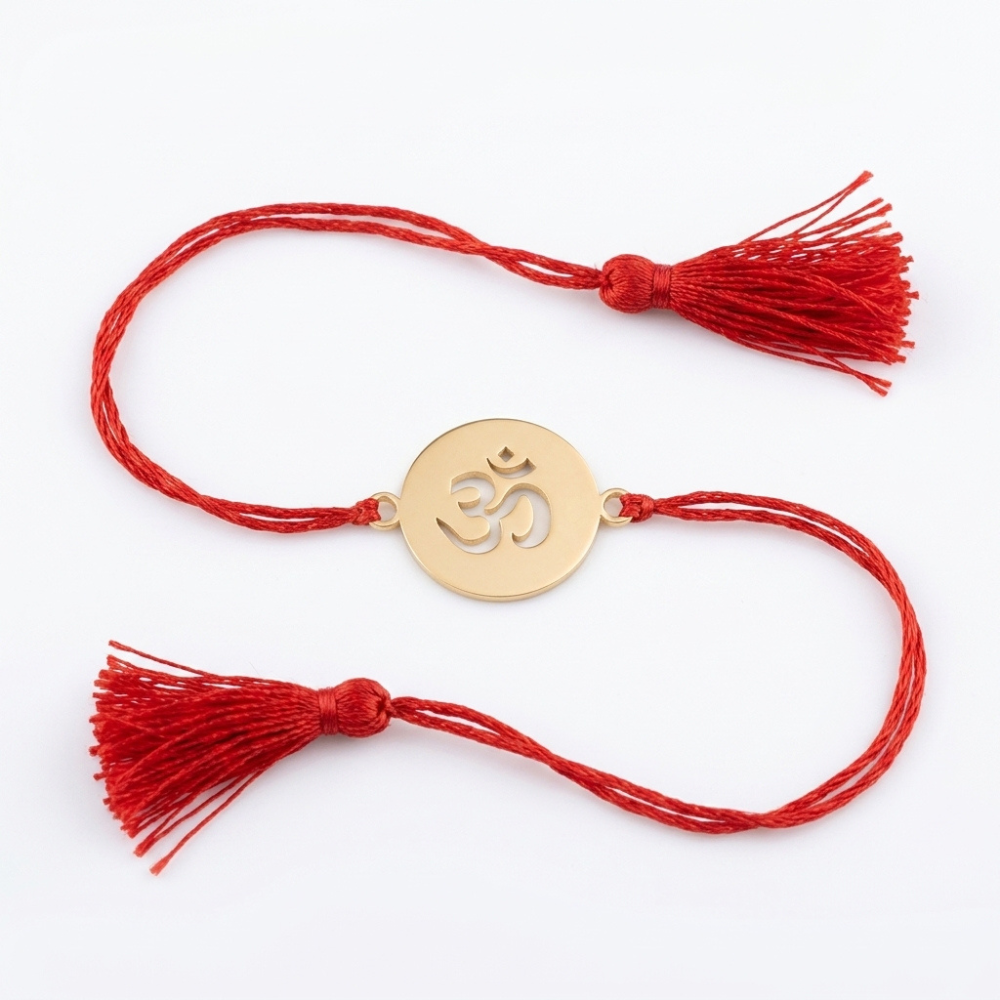 Bazinco Om Rakhi | Spiritual Rakhi for Brother | Sacred Hindu Raksha Bandhan Thread with Om Symbol