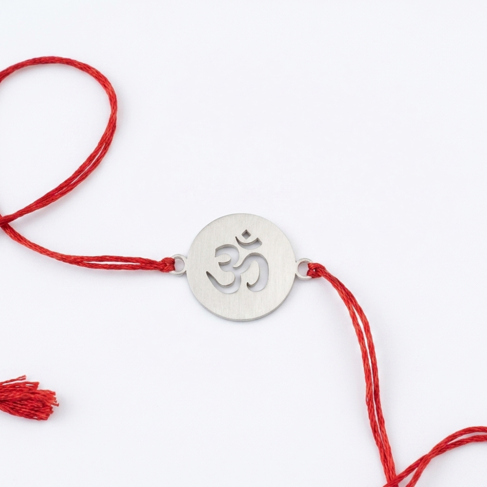 Bazinco Om Rakhi | Spiritual Rakhi for Brother | Sacred Hindu Raksha Bandhan Thread with Om Symbol