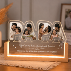 Customized PAPA Photo Frame with Warm LED Light – Bazinco Bespoke Father’s Day Gift