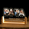 Bazinco Custom Papa Acrylic Night Light with Photo & Name Engraving