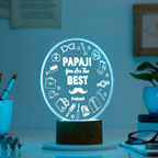 Bazinco Custom Papaji LED Lamp – Personalized Dad Gift Acrylic Night Light for Bedroom & Living Room