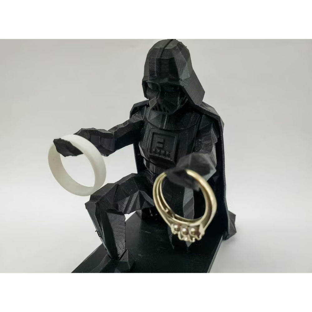 Bazinco Sci-Fi Warrior Desk Organizer – Personalized Pen Holder & Ring Display Stand