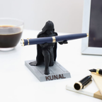 Bazinco Sci-Fi Warrior Desk Organizer – Personalized Pen Holder & Ring Display Stand