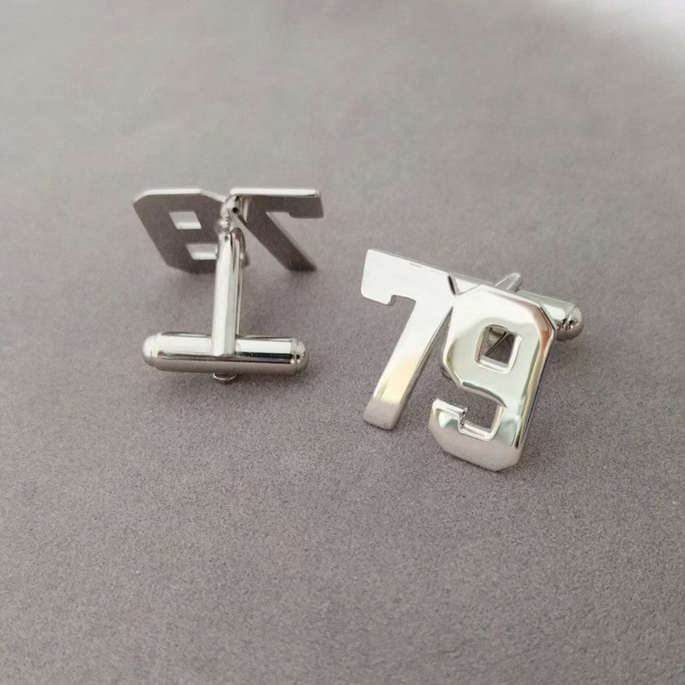 Personalised Number Cufflinks for Men – Custom Date |Jersey|Lucky Number Cufflinks | Unique Wedding & Anniversary Gift