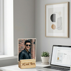 Bazinco Personalized Wooden Photo Stand for Brother | Cool Bro Custom Photo Frame | Personalized Picture Stand | Birthday & Rakhi Gift for Brother