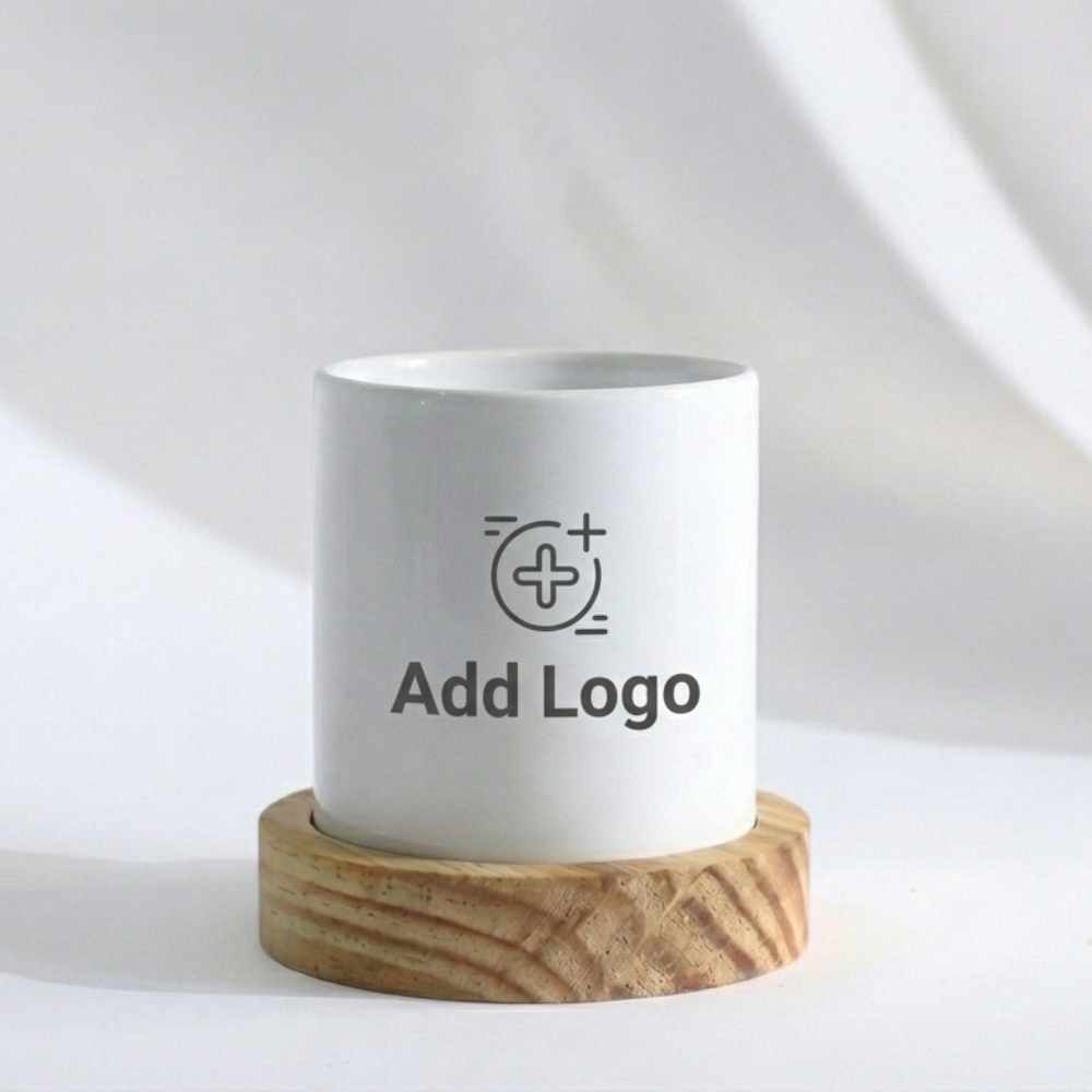 Custom Logo Planter for Office Desk | Personalised Corporate Gift Planter by Bazinco
