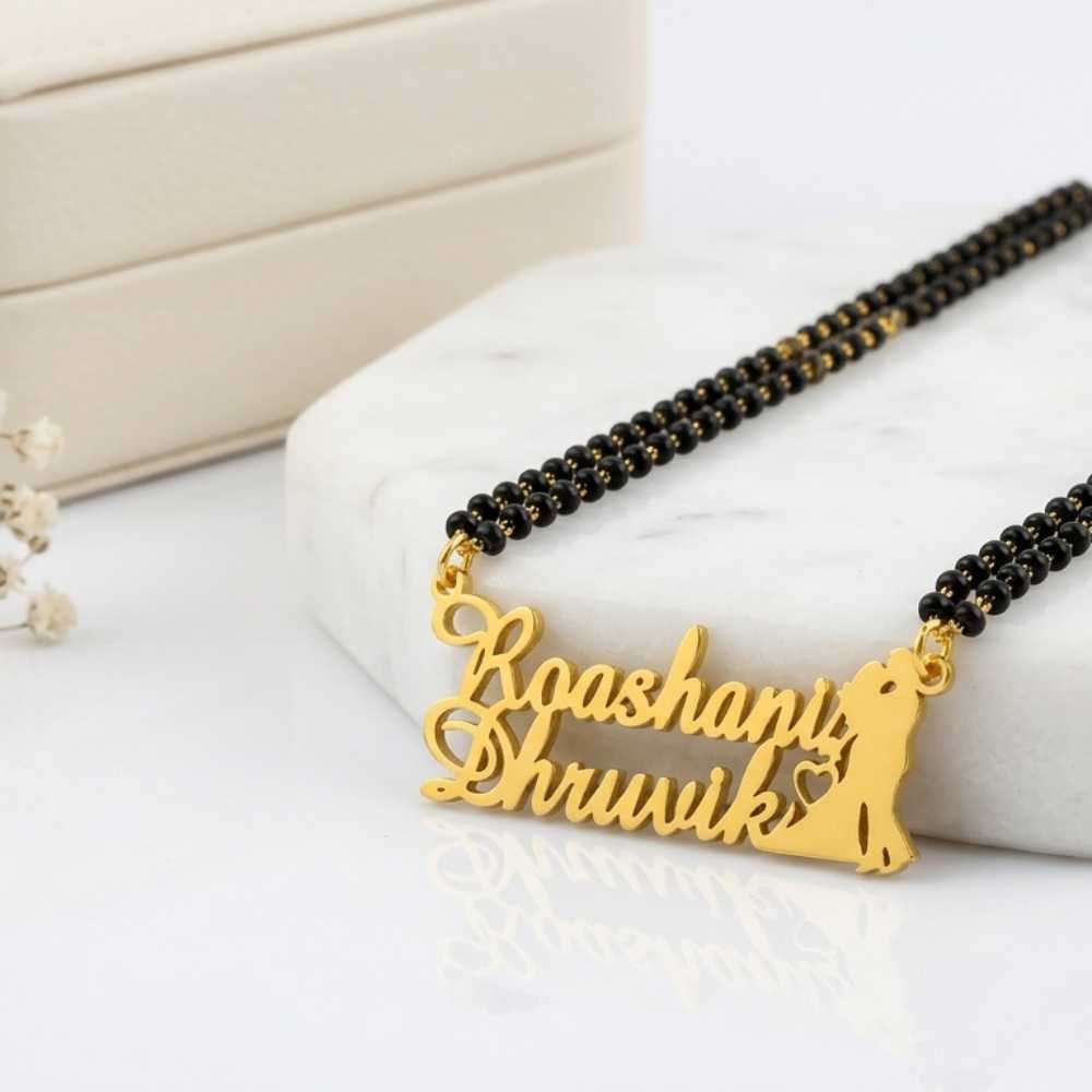 Personalised Couple Name Mangalsutra – Custom Romantic Jewellery for Women by Bazinco