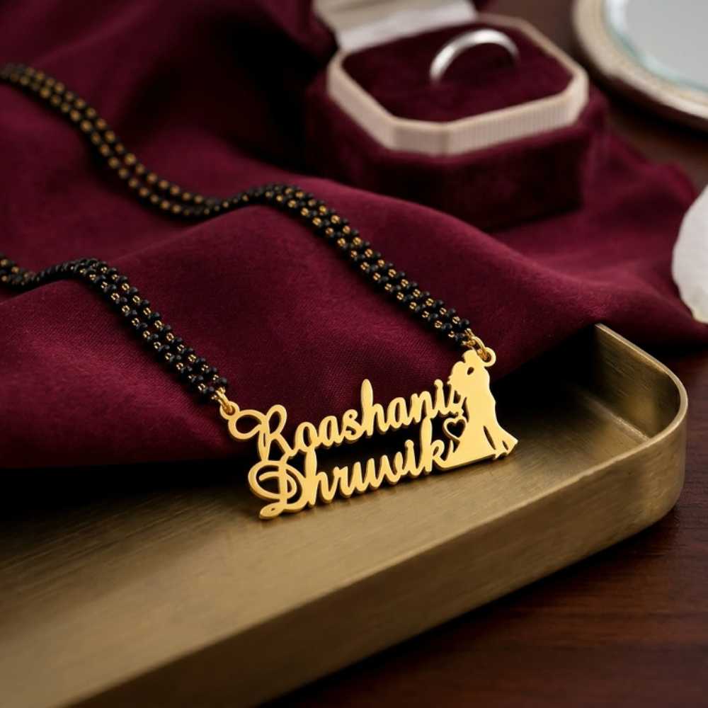 Personalised Couple Name Mangalsutra – Custom Romantic Jewellery for Women by Bazinco