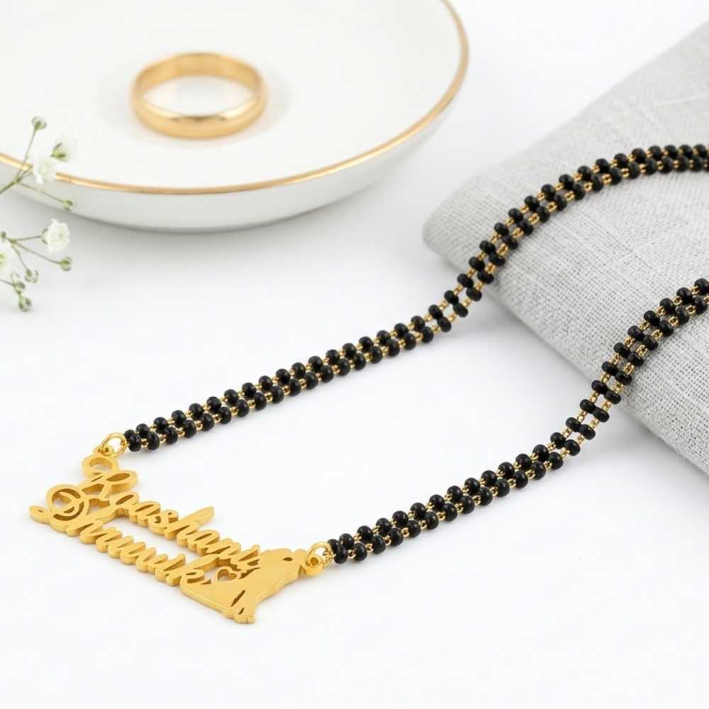 Personalised Couple Name Mangalsutra – Custom Romantic Jewellery for Women by Bazinco