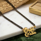 Personalised Couple Name Crown Mangalsutra for Women – Custom Royal Love Jewellery by Bazinco