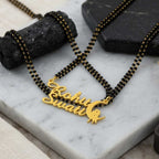 Personalised Moon Mangalsutra with Couple Name – Unique Romantic Gift for Wife by Bazinco