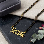 Personalised Moon Mangalsutra with Couple Name – Unique Romantic Gift for Wife by Bazinco