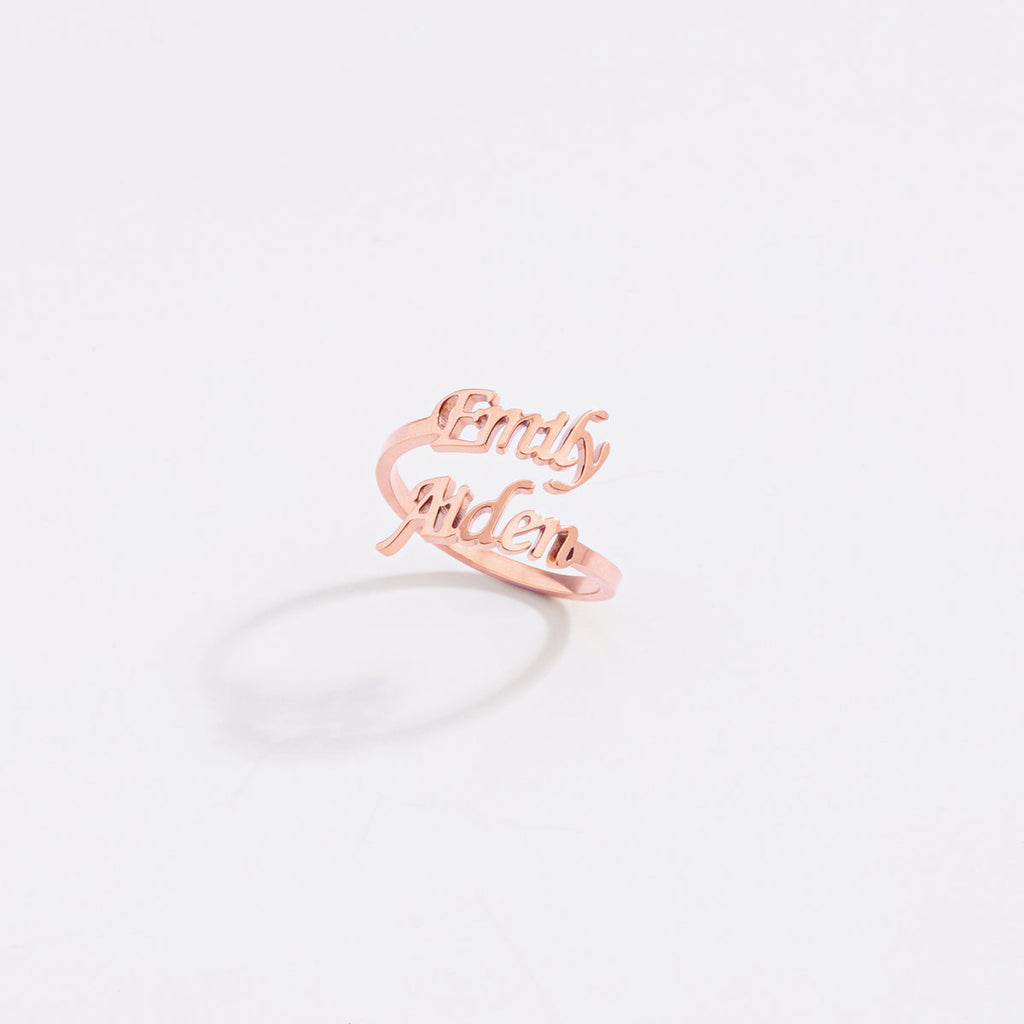 Bazinco name rings for women
adjustable name ring
couple name ring
custom double name ring
stackable name ring
dainty name ring
personalized jewelry ring
engraved name ring
custom gift ring
double name jewelry
minimalist name ring
name rings for women
custom personalized ring