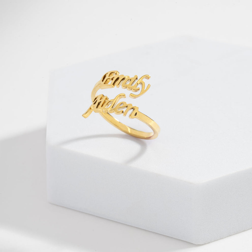 Bazinco name rings for women
adjustable name ring
couple name ring
custom double name ring
stackable name ring
dainty name ring
personalized jewelry ring
engraved name ring
custom gift ring
double name jewelry
minimalist name ring
name rings for women
custom personalized ring
