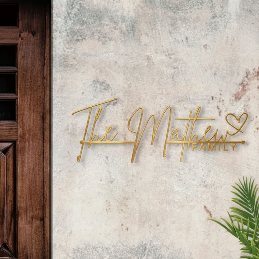 Bazinco name plates
personalized family metal name plate

family name plate for home

custom family name plate

personalized house name plate

stylish door name plate

metal name plate for home