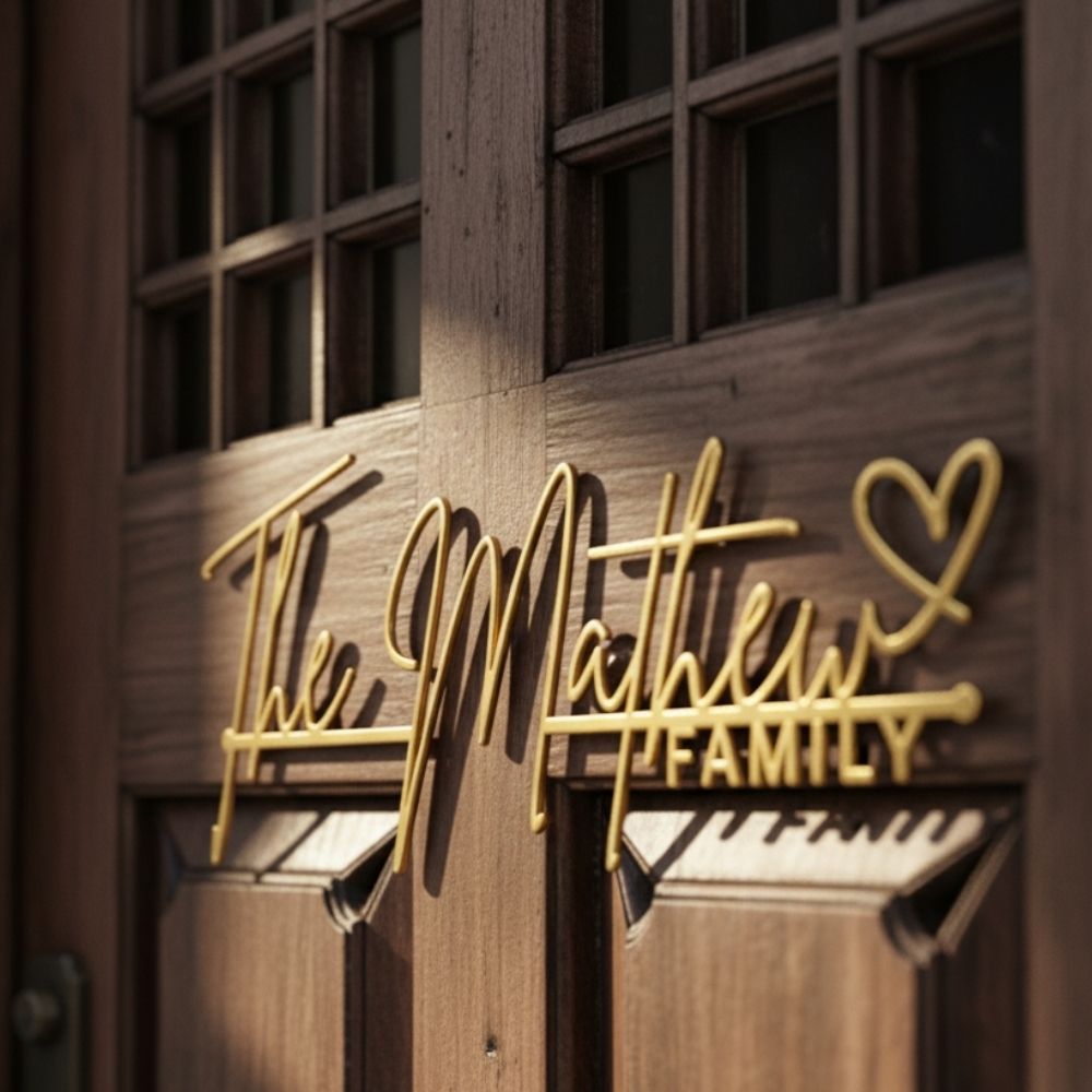 Bazinco name plates
personalized family metal name plate

family name plate for home

custom family name plate

personalized house name plate

stylish door name plate

metal name plate for home