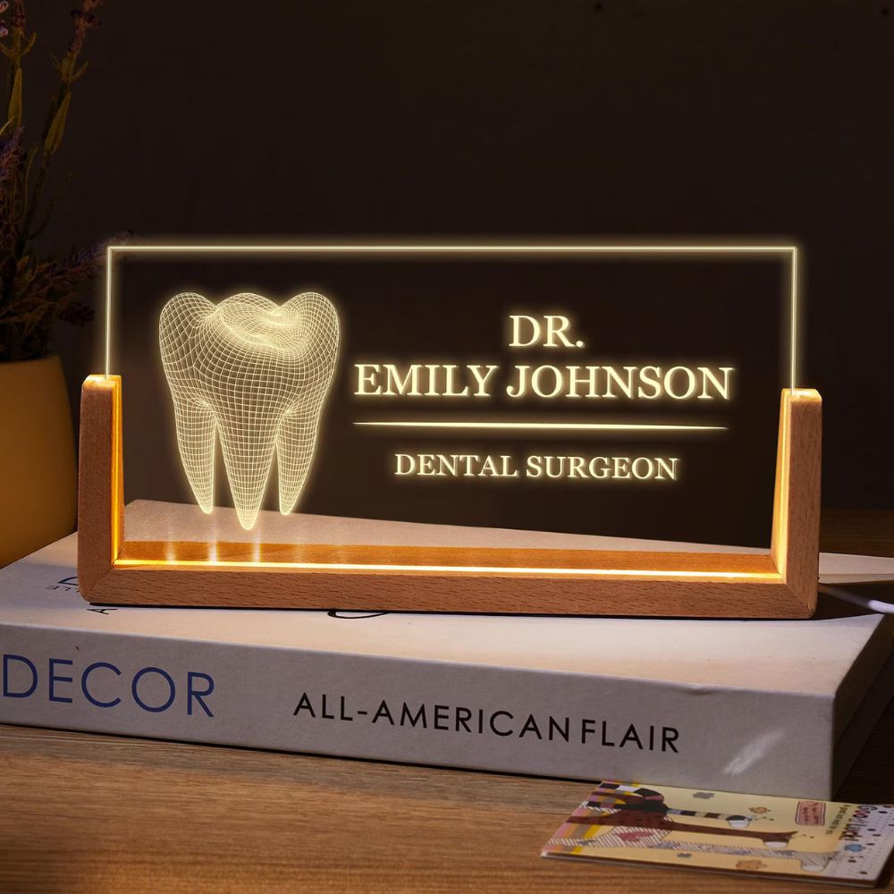 Bazinco desk accessories
LED desk nameplate
dentist desk nameplate
dental clinic name plate
dentist name plate
custom dentist nameplate
personalized dentist desk sign
