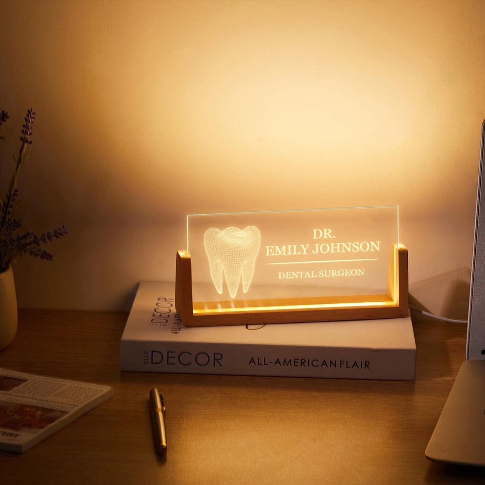 Bazinco desk accessories
dentist name board
clinic desk nameplate
professional desk nameplate
custom office name plate
bazinco

