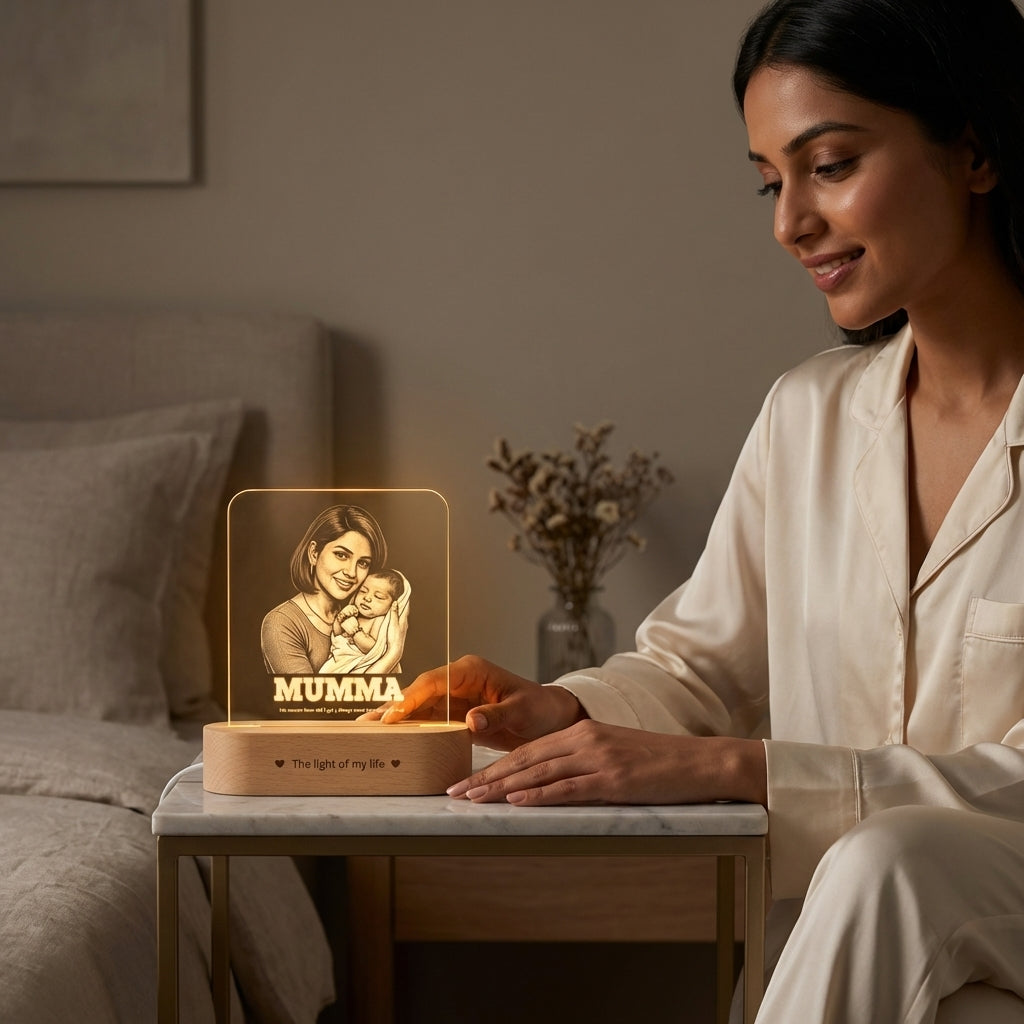 Bazinco frames
personalized home decor lamp
custom photo light frame
LED memory lamp
unique gift for mom
emotional gifts for mother
photo lamp gift India
personalized keepsake lamp
bazinco personalized gifts
LED lamp with name