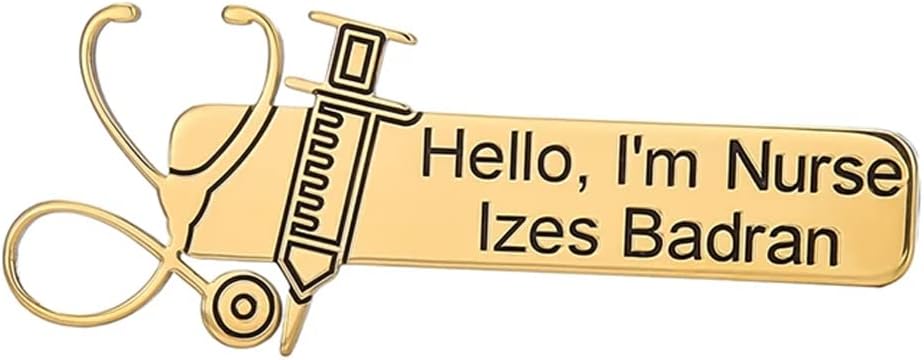 hospital staff brooch
doctor accessories
nurse name brooch
healthcare gift
engraved name brooch
professional name brooch