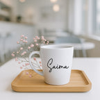 custom heart mug, personalized white coffee mug, rose gold heart mug, custom name mug for her, romantic gift mug, aesthetic ceramic mug