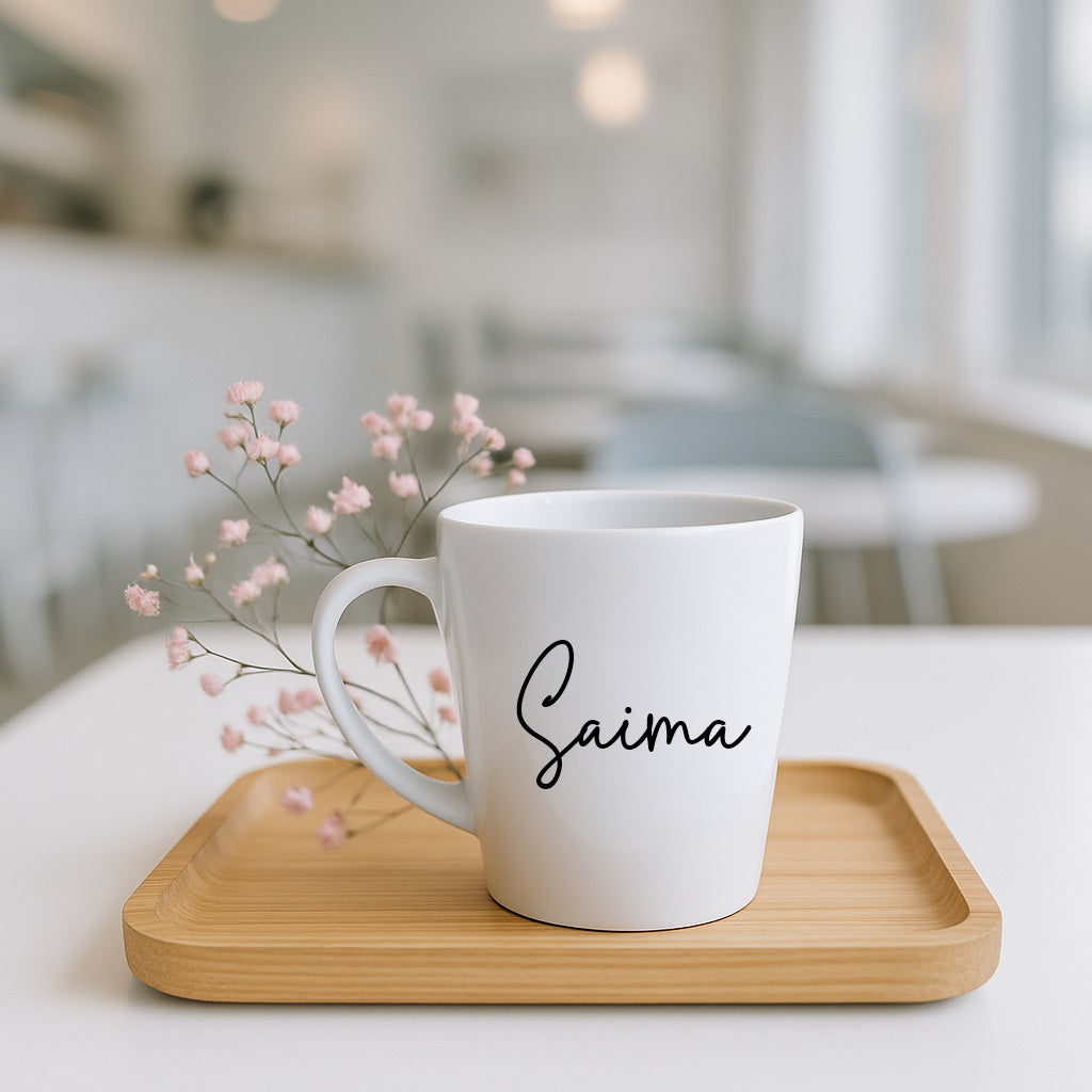 custom heart mug, personalized white coffee mug, rose gold heart mug, custom name mug for her, romantic gift mug, aesthetic ceramic mug