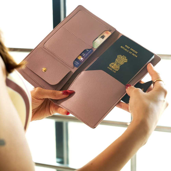 PU Leather Personalized Passport Holder Travel Organizer by Bazinco