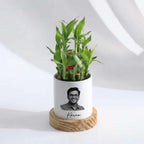 Bazinco Personalized Photo Plant Pot with Name – Custom Picture Ceramic Planter Gift for Home & Office Decor