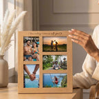 Bazinco Memory Photo Frame Collage – Custom Wooden Picture Frame for Couples, Anniversary & Love Gifts