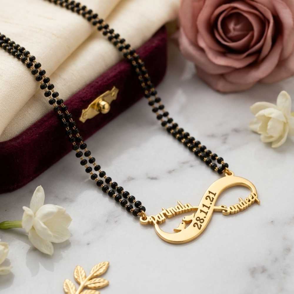 Custom Infinity Name Mangalsutra for Couples – Personalized Romantic Jewellery by Bazinco
