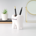 Bazinco 3D Tooth Shape Pen Holder for Desk – Custom Name Dentist Desk Organizer for Dental Clinic Accessories